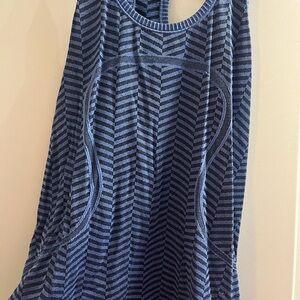 Lululemon Athletica Striped Navy Tank Top